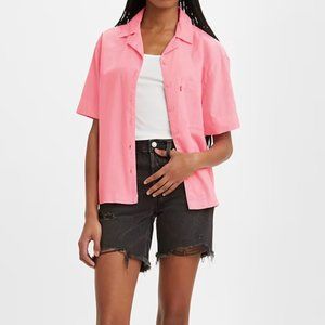🪴 NWOT Levi's Ari Resort Shirt Pink Linen Blend Button Down 2X